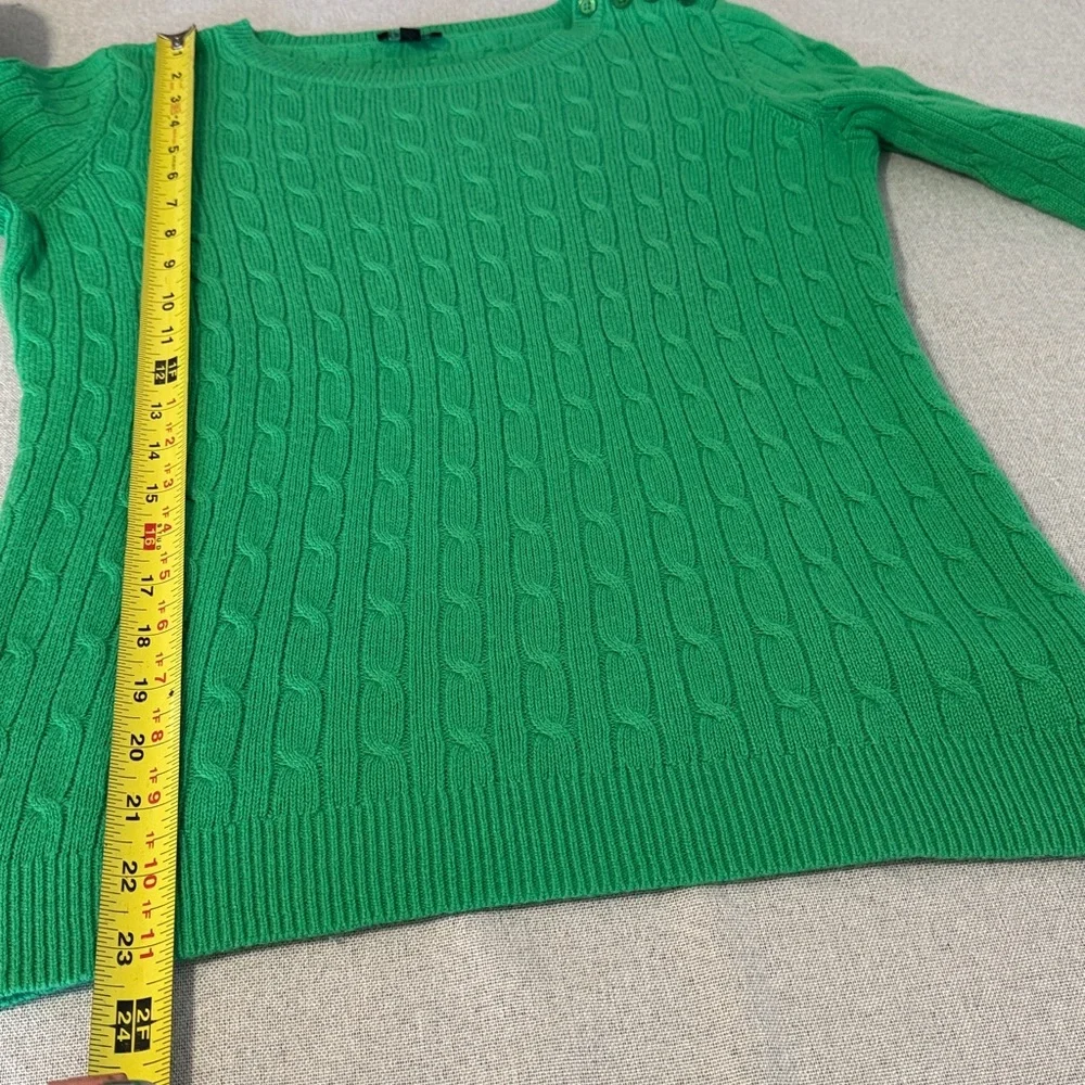 Talbots Green Cable Knit Sweater SZ Small. - Picture 7 of 13